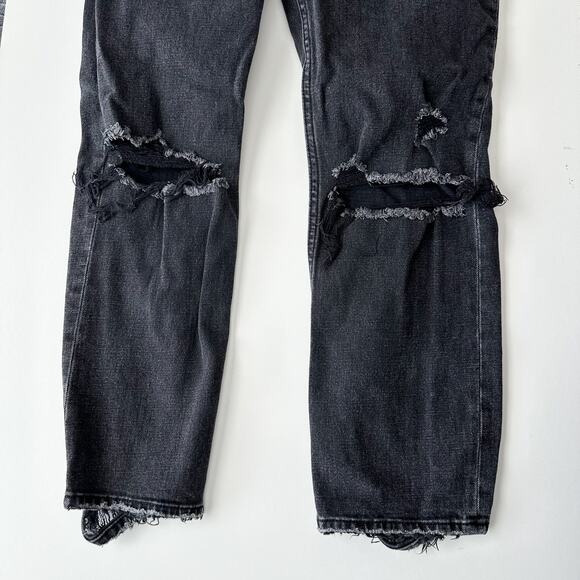 Abercrombie The Ankle Straight Ultra High Rise Distressed Jeans - Picture 4 of 10